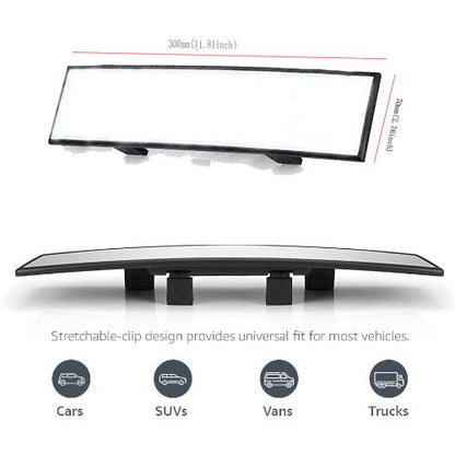 TAILEDEN™ 11.81" Panoramic Convex Rearview Mirror – Wide View, Anti-Glare, Easy Clip-On for Cars & SUVs